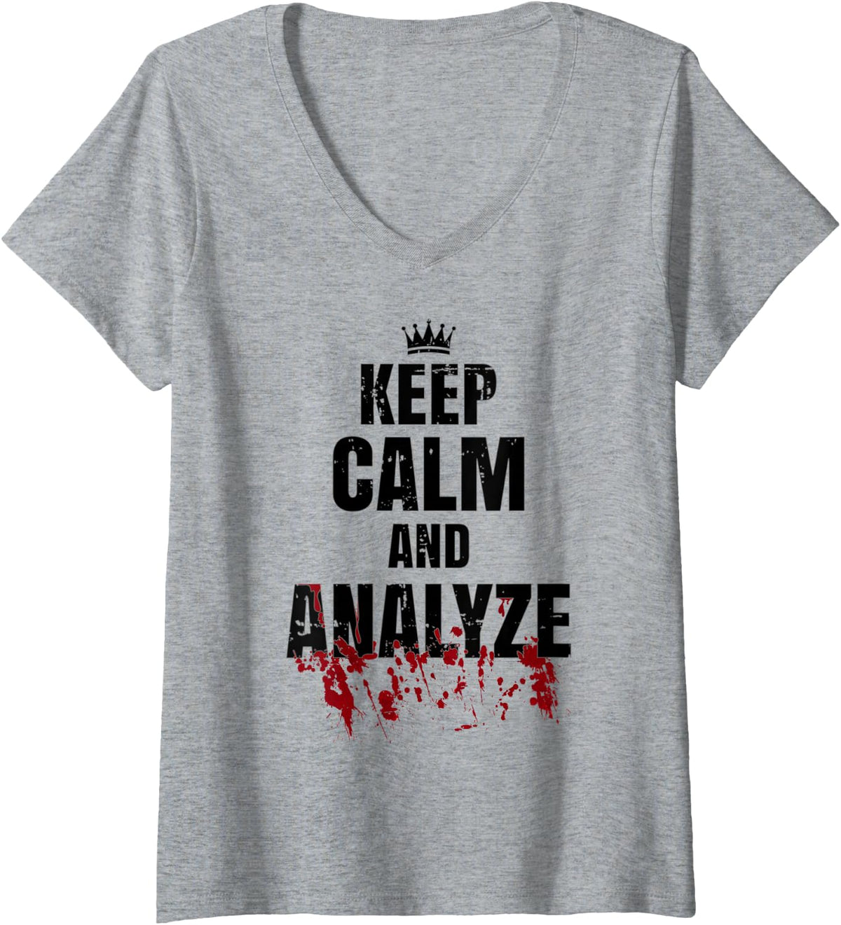 Women's Forensic Scientist Blood Spatter Analyst - Analyze V-Neck T-Shirt - Heather Grey