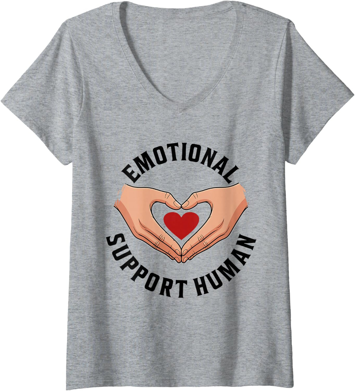 Women's Emotional Support Human Mental Health Therapist Counselor V-Neck T-Shirt - Heather Grey