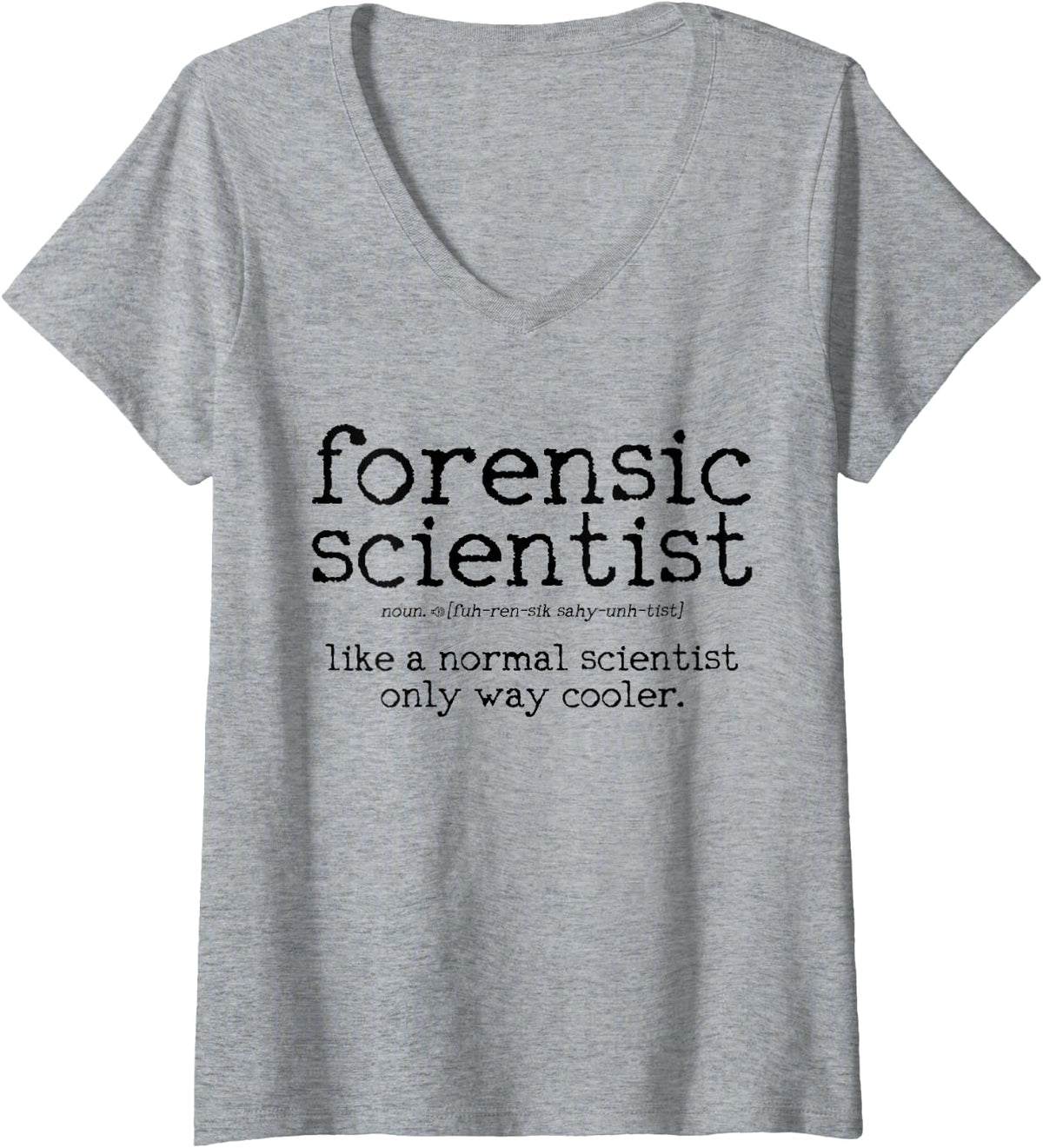 Womens Forensic Scientist Definition Dictionary V-Neck T-Shirt - Heather Grey