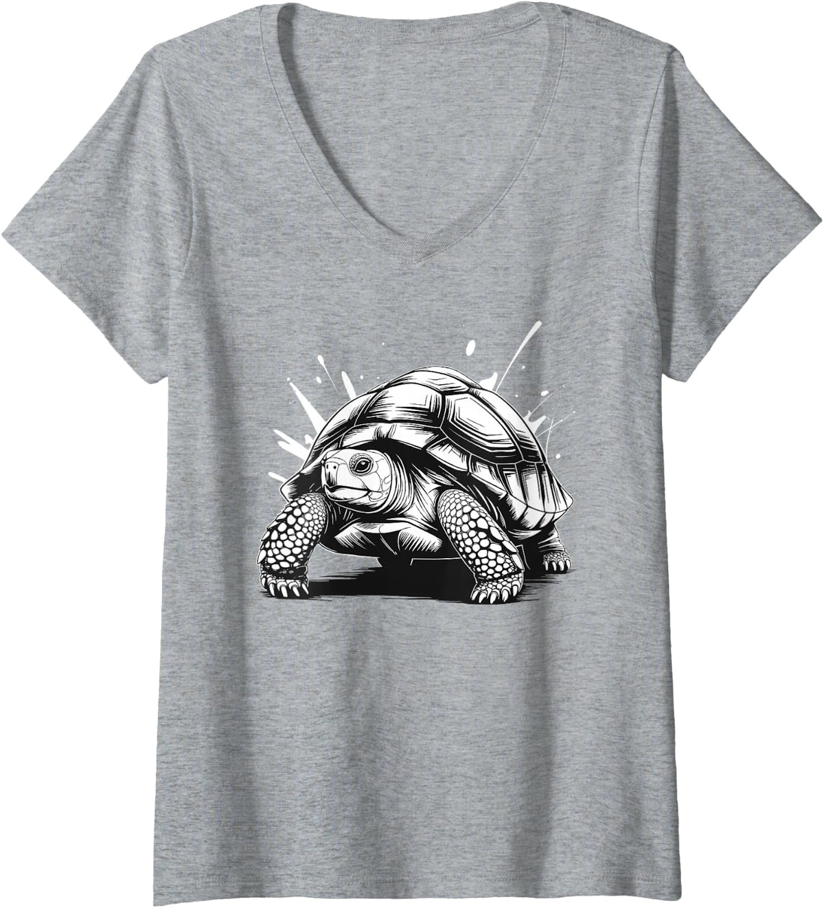 Women's Tortoise Design for Men Women Kids Tortoise Outfit V-Neck T-Shirt - Heather Grey