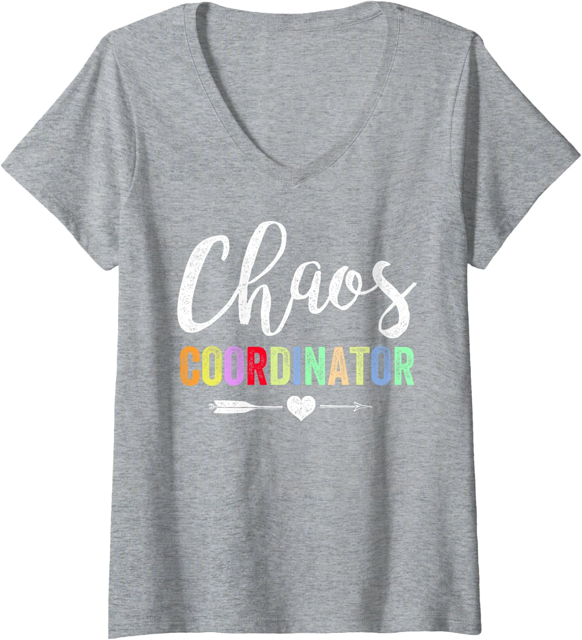 Women's Chaos Coordinator V-Neck T-Shirt - Heather Grey