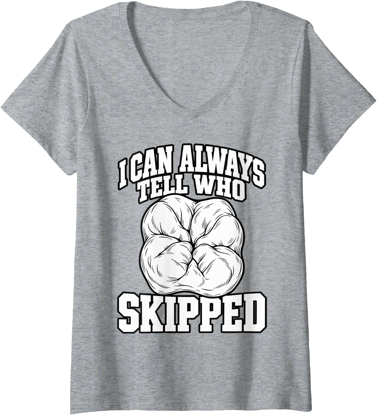 Women's Dental Hygienist I Can Always Tell Who Skipped Perio Nerd V-Neck T-Shirt - Heather Grey