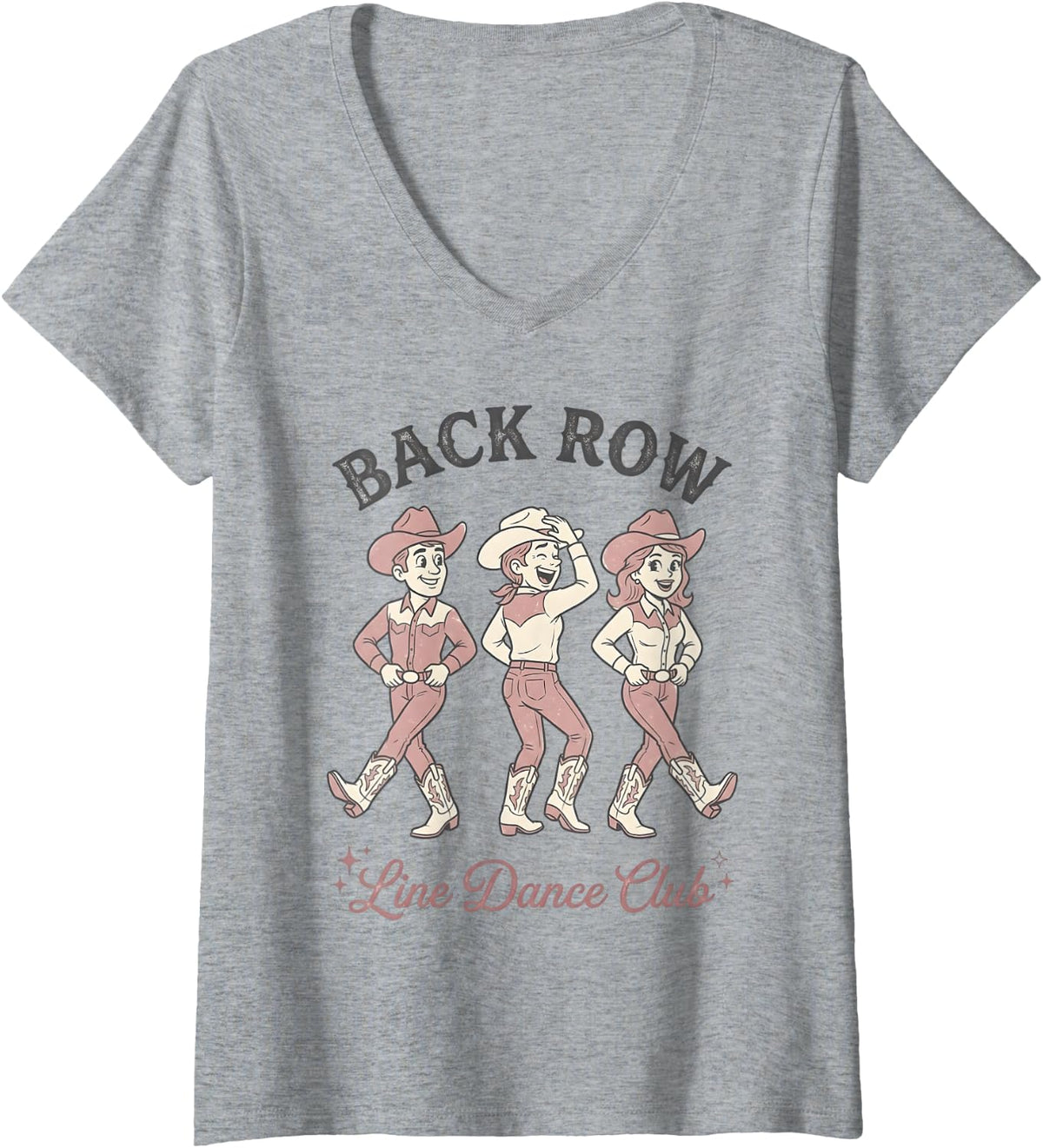 Women's Line Dance Club Line Dancing Line Dancer V-Neck T-Shirt - Heather Grey