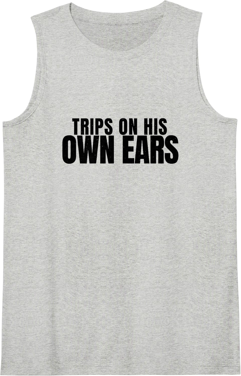 Basset Hound - Trips On His Own Ears - Hound Dog Sleeveless Tank Top - Heather Grey