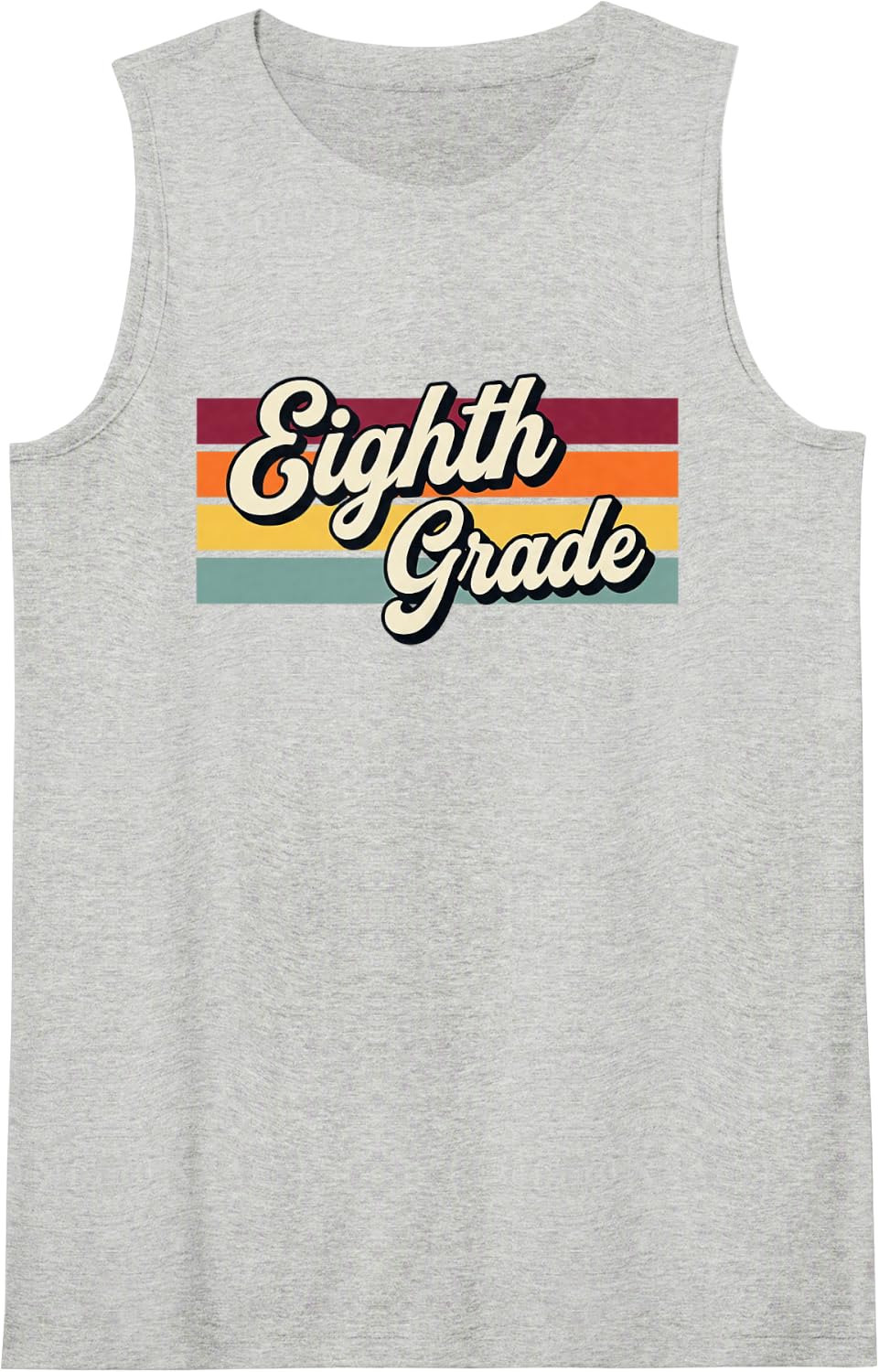 Retro Eighth Grade Vintage Back to School Student Teacher Sleeveless Tank Top - Heather Grey