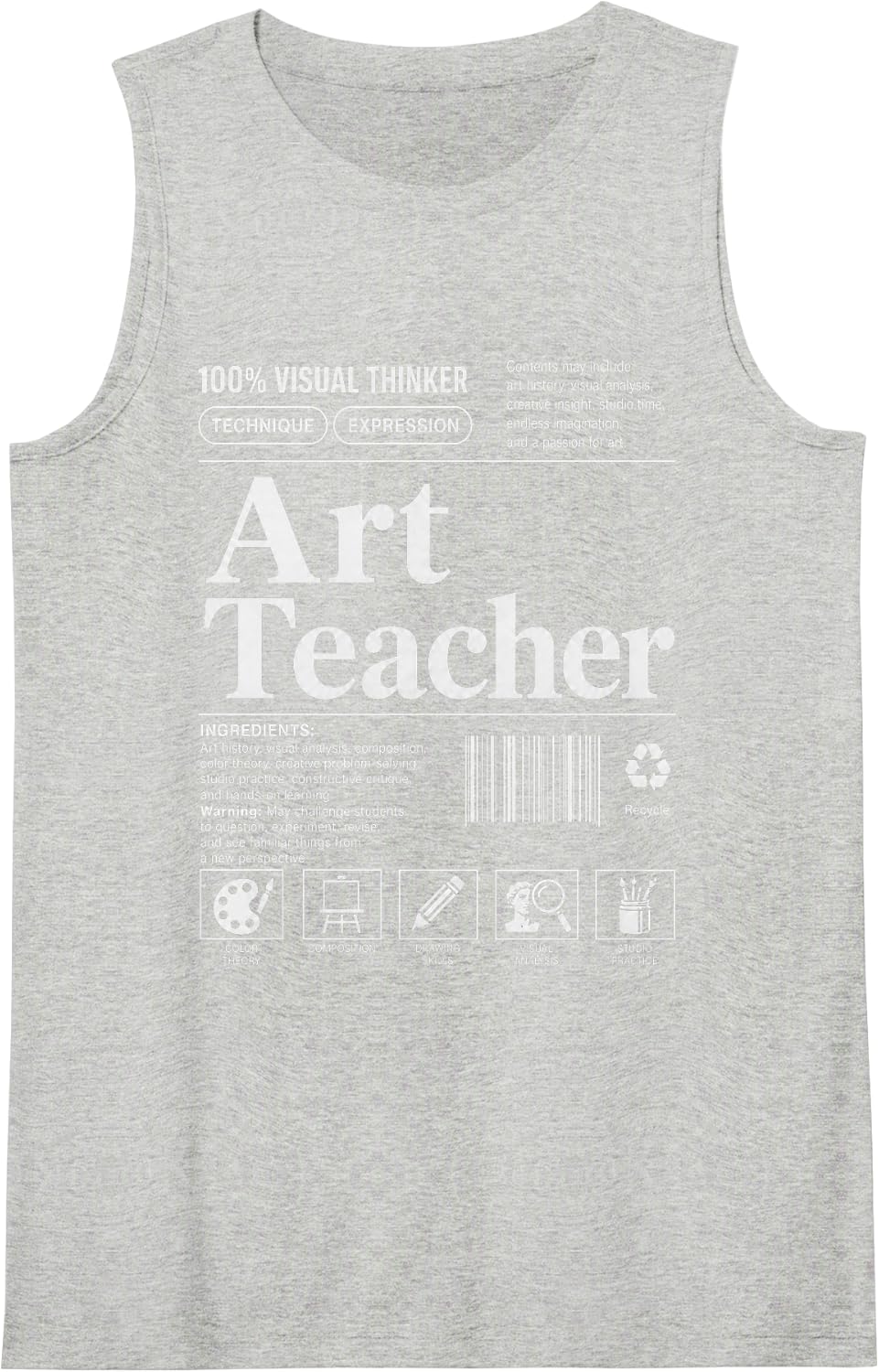 Art Teacher Art Education Funny Back to School Teach Art Tank Top - Heather Grey