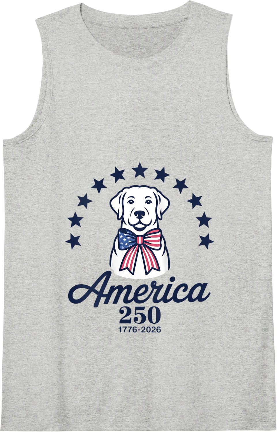 Patriotic Labrador America 250th Anniversary USA Tank Top - Heather Grey