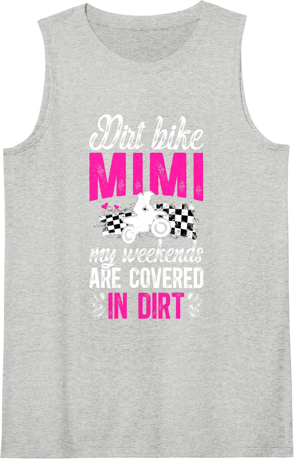 Dirt Bike Mimi Funny Grandma Mimi of A Dirt Biker Mimi Sleeveless Tank Top - Heather Grey