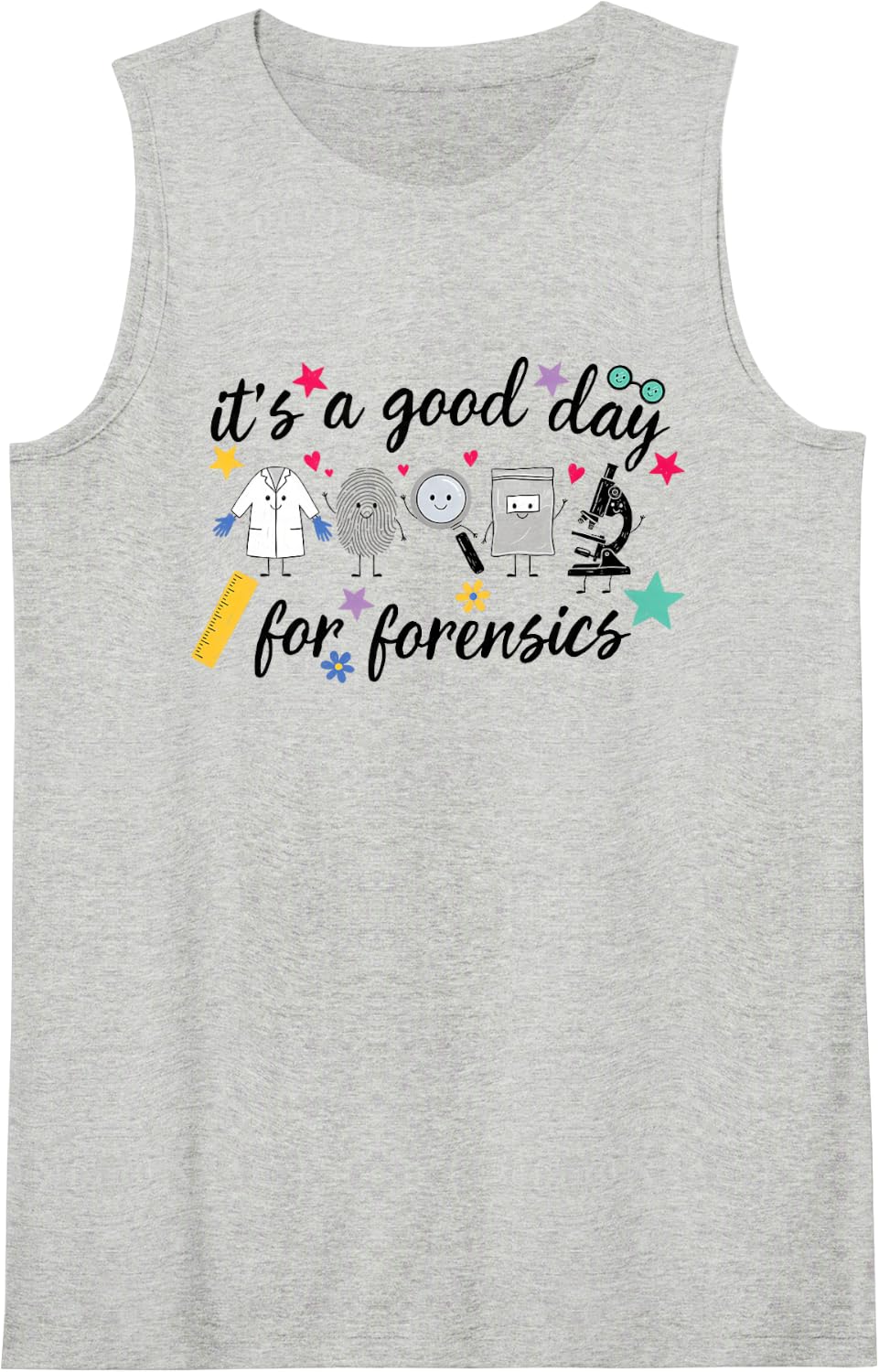 Forensic Scientist Crime Scene Investigator Science Analyst Sleeveless Tank Top - Heather Grey