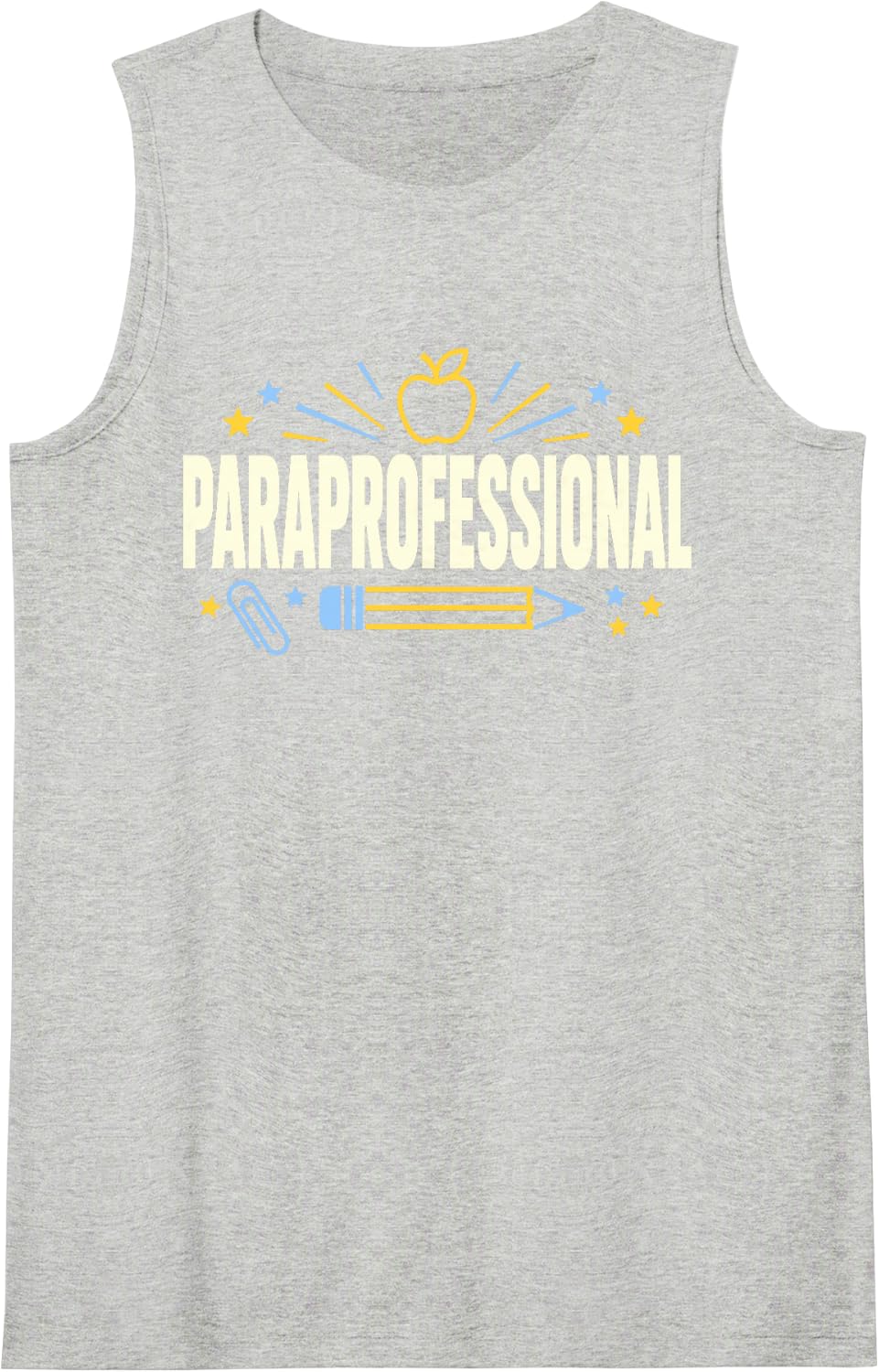 Paraprofessional Apple School Special Education Sleeveless Tank Top - Heather Grey
