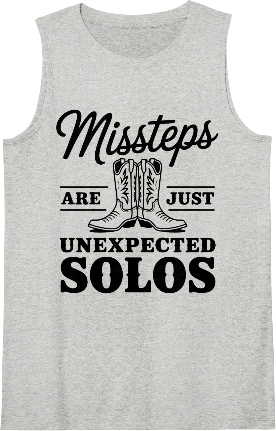 Missteps are Just Unexpected Solos Funny Line Dancing Tank Top - Heather Grey