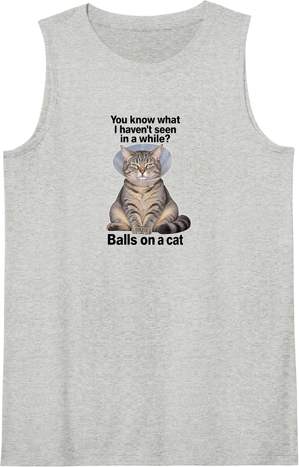 Funny Cat Meme Cat Recovery Veterinary Humor Sleeveless Tank Top - Heather Grey