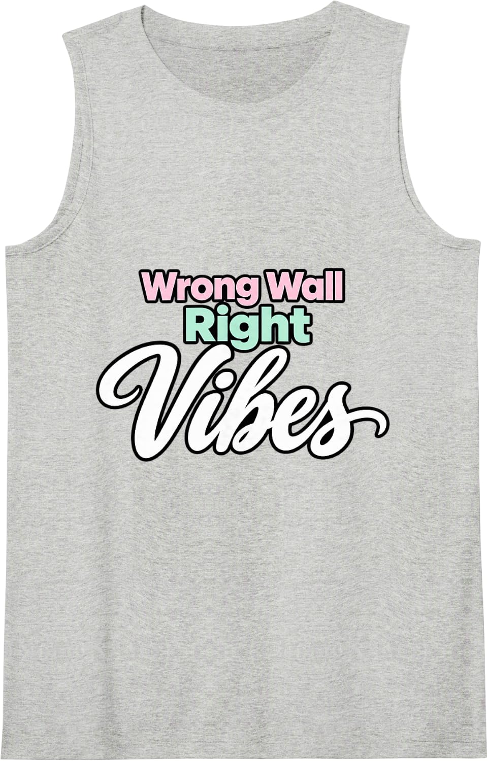Line Dancing Wrong Wall Right Vibes Instructor Funny Sleeveless Tank Top - Heather Grey