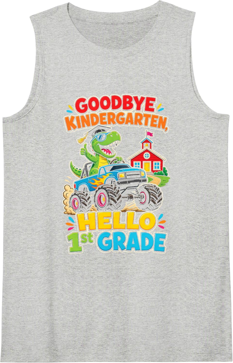 Kindergarten Graduation Gift Hello 1st Grade Elementary Sleeveless Tank Top - Heather Grey