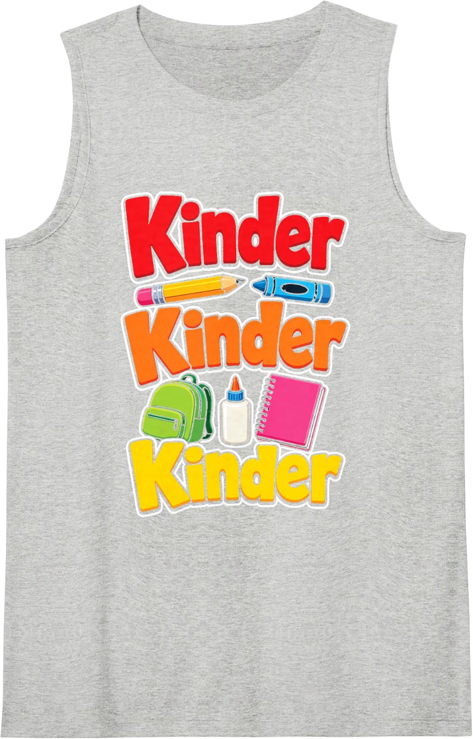Kindergarten Kinder Elementary First Day Backpack Kids Sleeveless Tank Top - Heather Grey