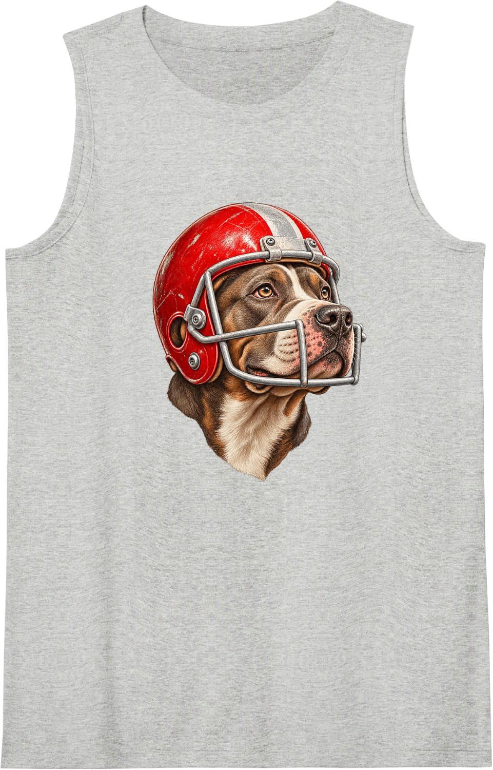 American Pitbull Terrier Dog Sport USA Football Sleeveless Tank Top - Heather Grey