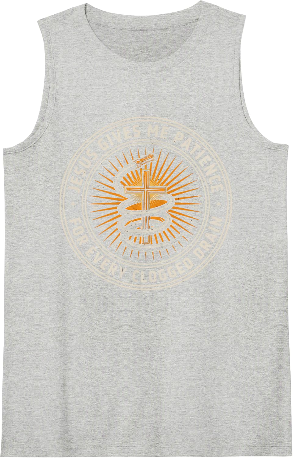 Christian Plumber Jesus Christ Pipefitter Plumbing Sleeveless Tank Top - Heather Grey