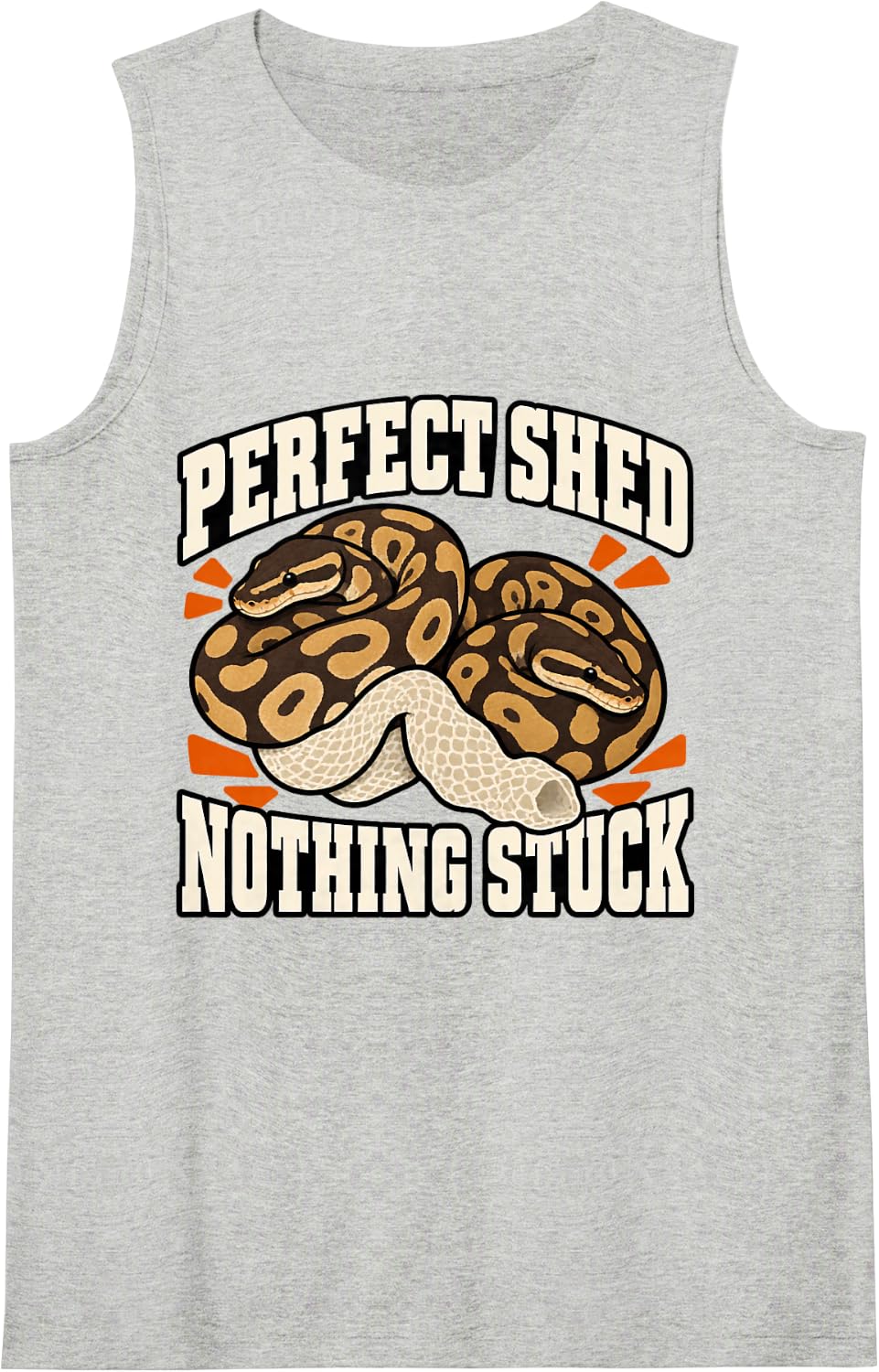 Ball Python Perfect Shed Nothing Stuck Snake Lover Reptile Sleeveless Tank Top - Heather Grey