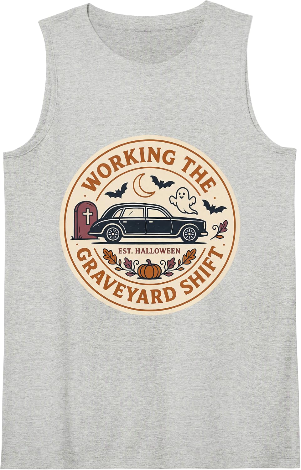 Halloween Funeral Director Sleeveless Tank Top - Heather Grey