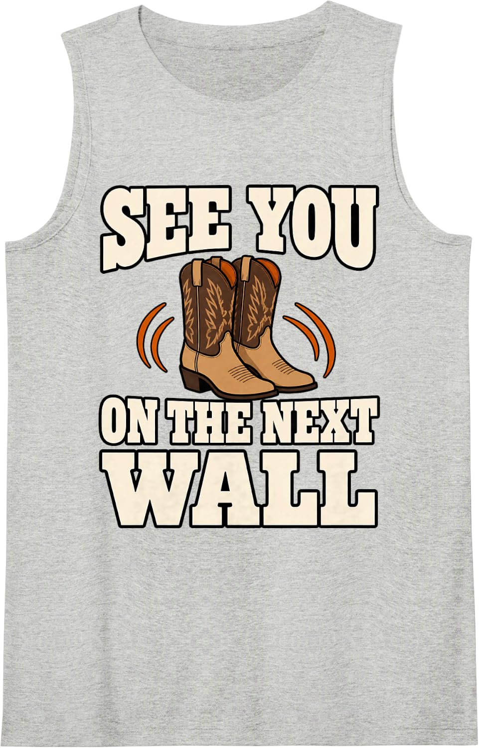 Line Dancing See You On The Next Wall Boots Country Dance Sleeveless Tank Top - Heather Grey