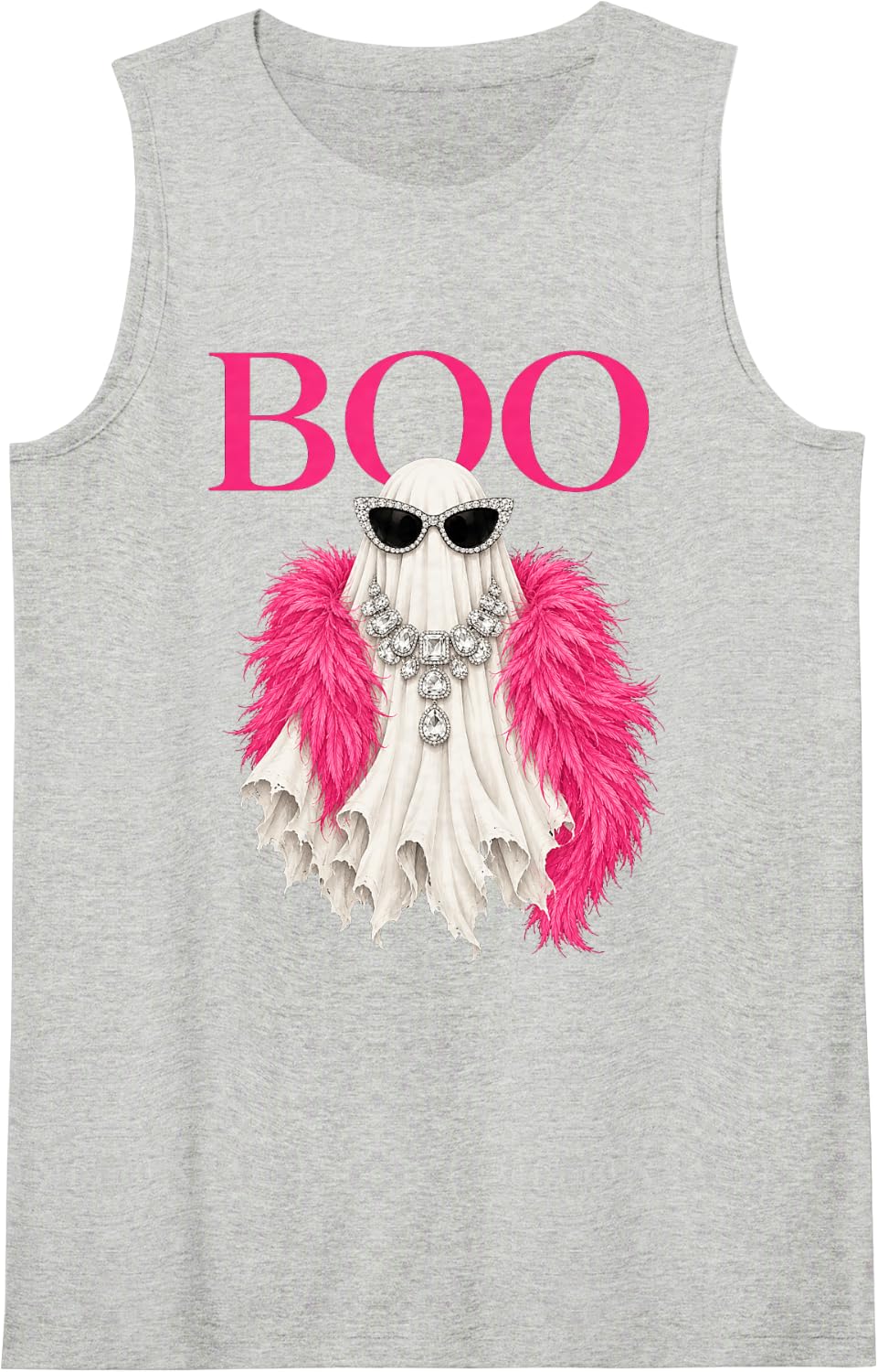 Gifts Women Spooky Season Luxury Boo Ghost Halloween Tank Top - Heather Grey