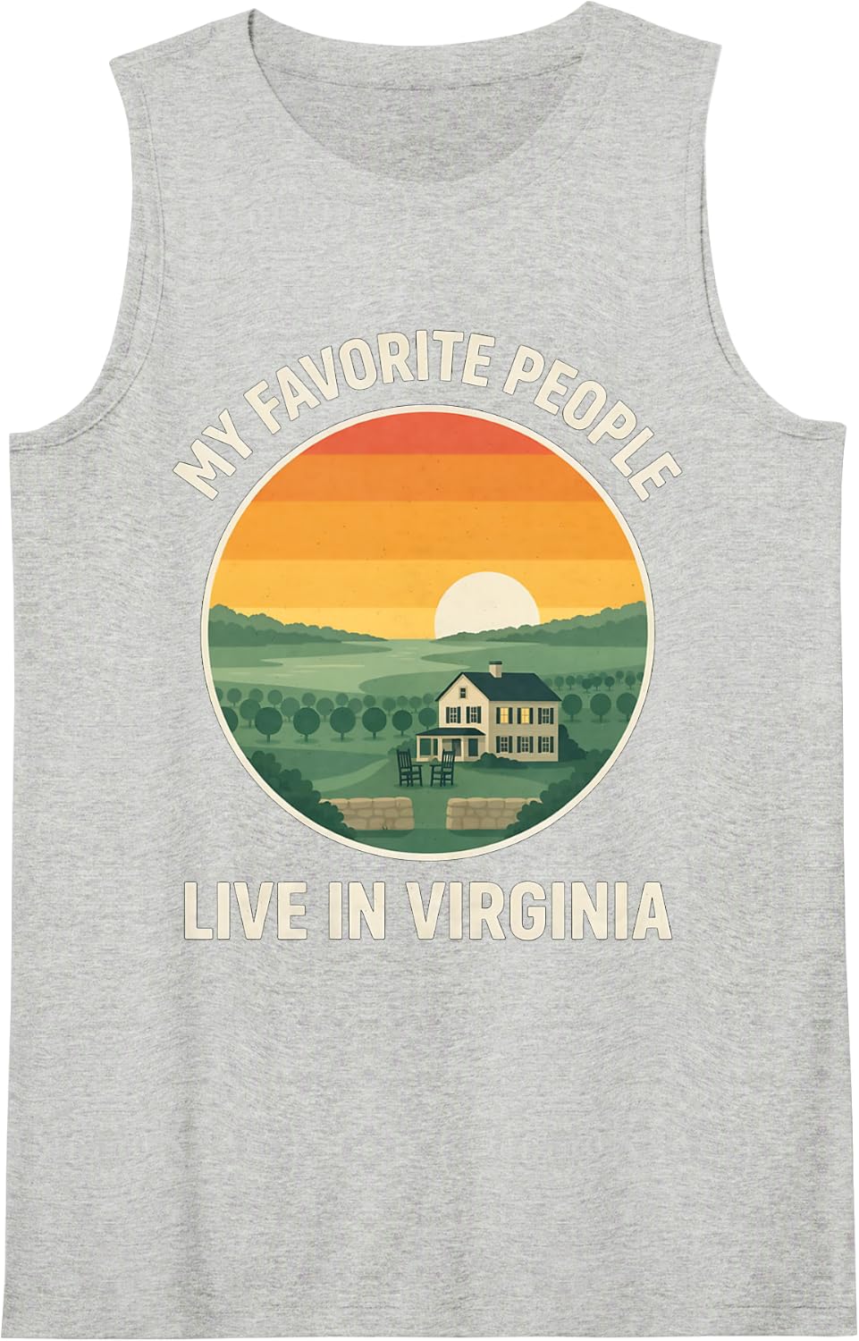 Live in Virginia Countryside Farmhouse Life Sleeveless Tank Top - Heather Grey
