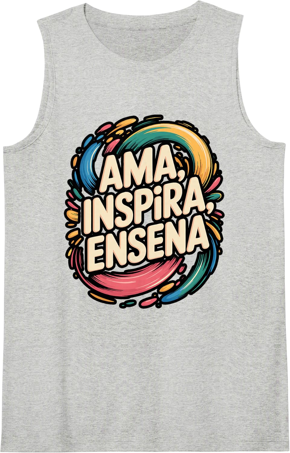 AMA Inspira Enseña Spanish Teacher Icons Tank Top - Heather Grey