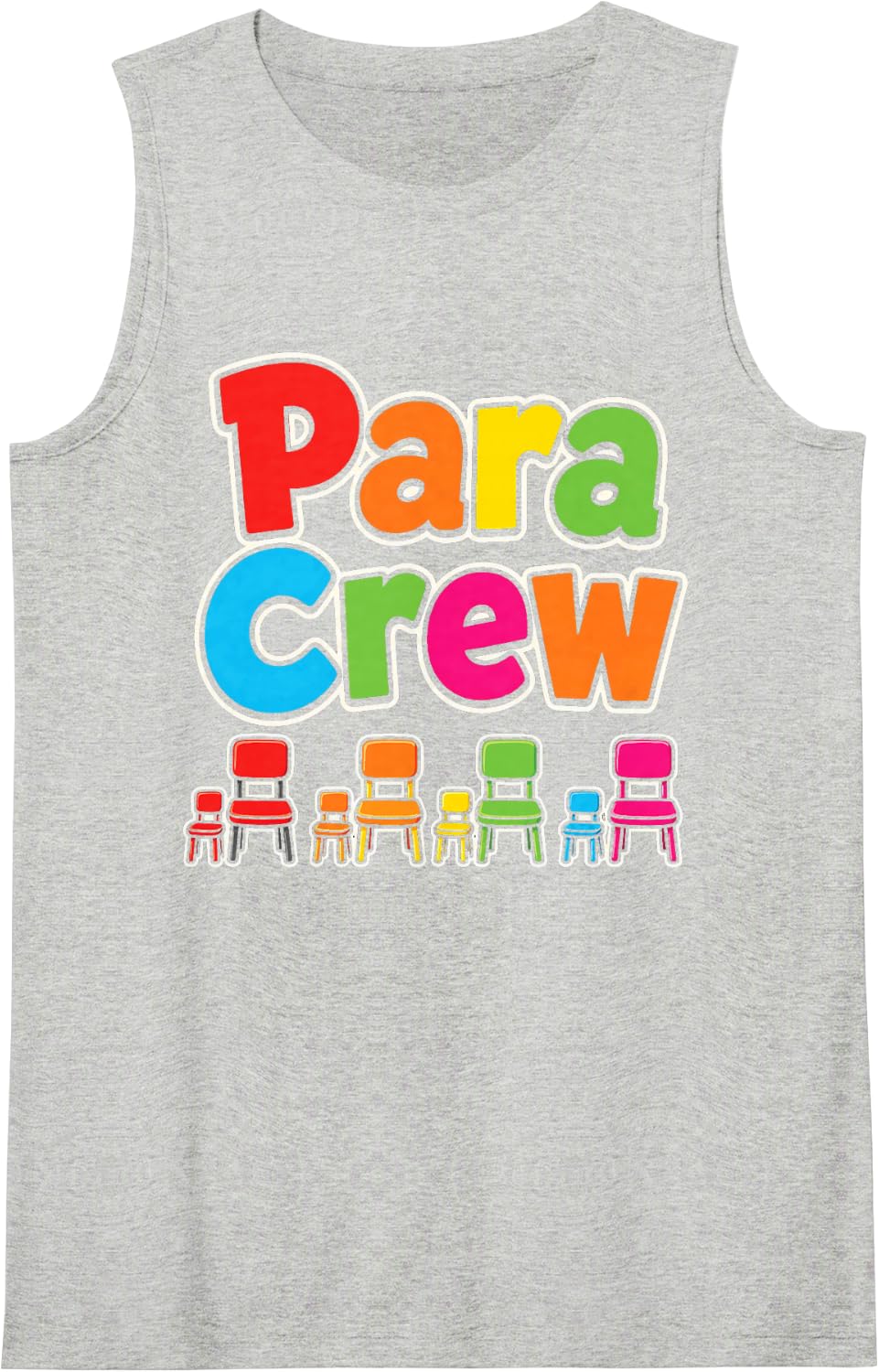 para Crew Paraprofessional Aide Matching School Staff Sleeveless Tank Top - Heather Grey
