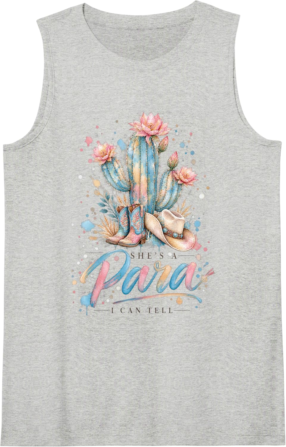 Watercolor para I Can Tell Paraprofessional Funny Sleeveless Tank Top - Heather Grey