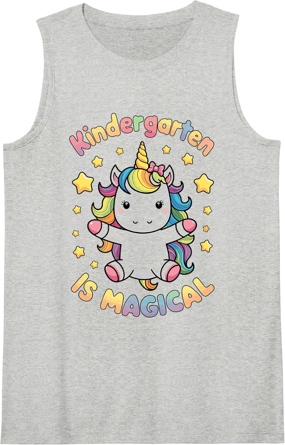 Kindergarten is Unicorn Teacher Sleeveless Tank Top - Heather Grey