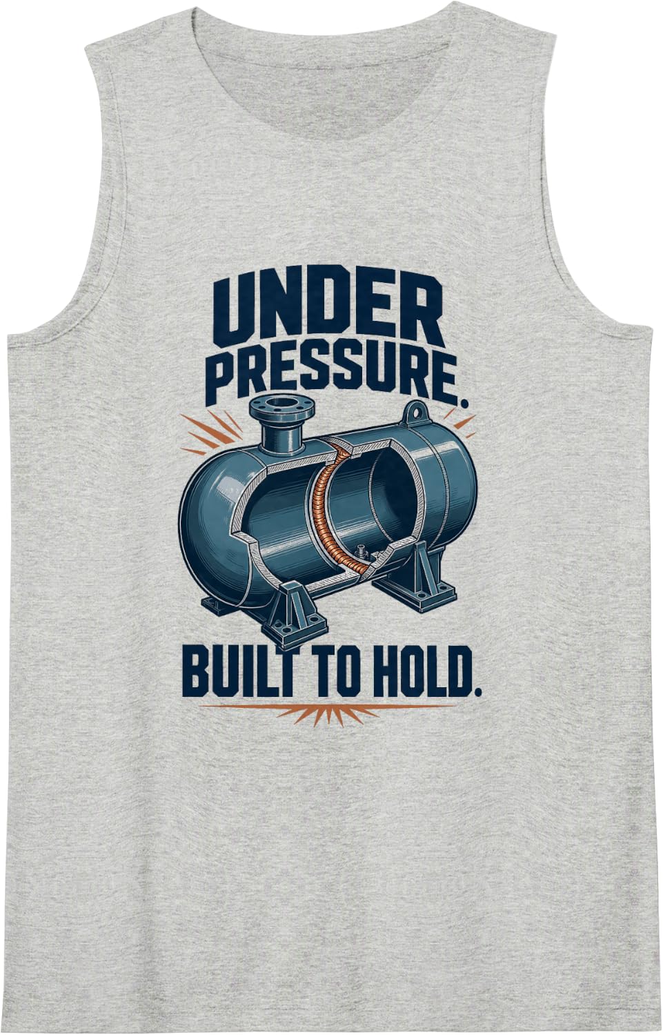 Welding Under Pressure Built to Hold Pipefitters Sleeveless Tank Top - Heather Grey