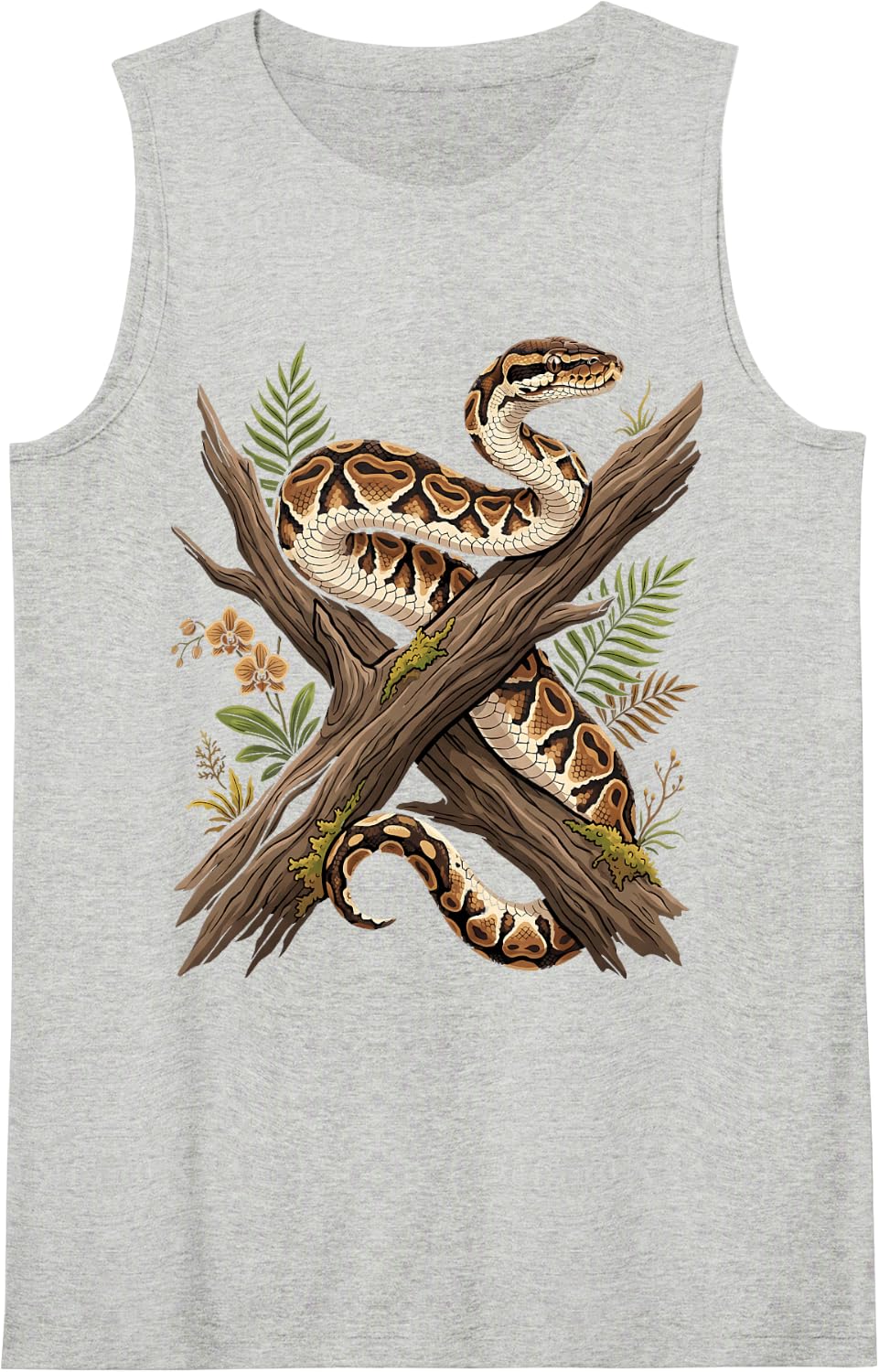 Ball Python Reptile Snake Lover Tank Top - Heather Grey