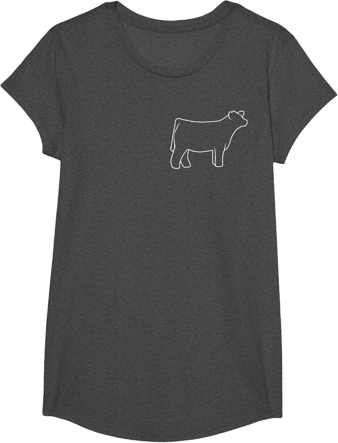 Cow Show Steer Girl T-Shirt Tees for Livestock Show Competition Cattle Farmer Cowgirl Shirt - Girls Dark Heather Grey