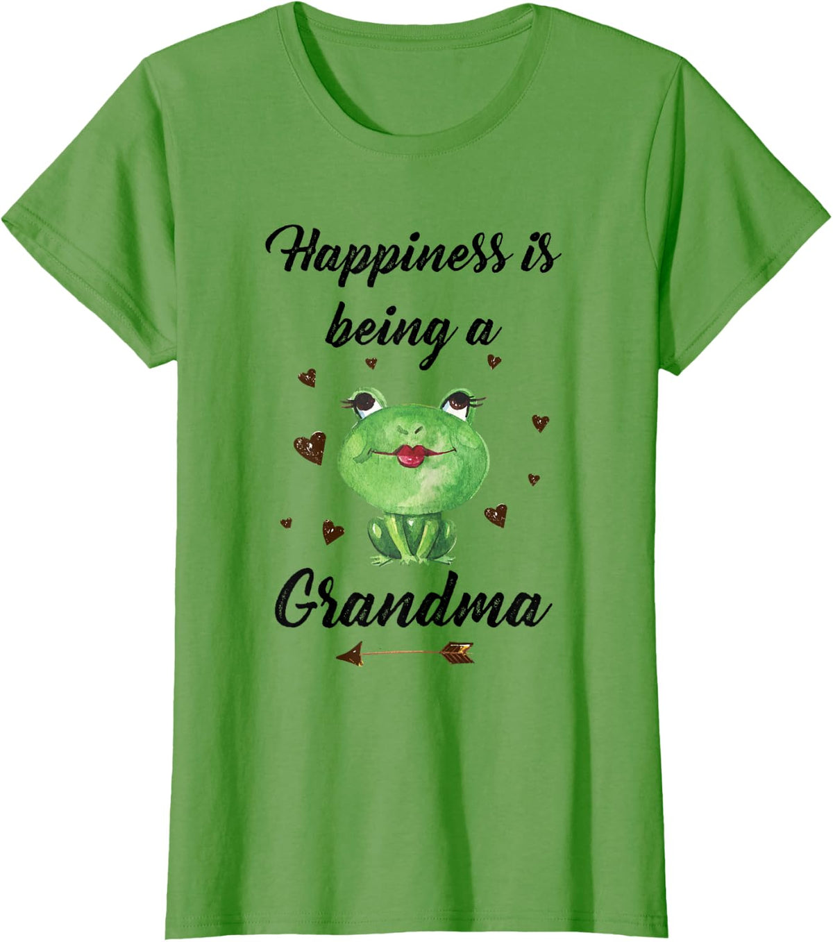 Happiness Is Being A Grandma Shirt Grandmother Frog Lover T-Shirt - Grass Green