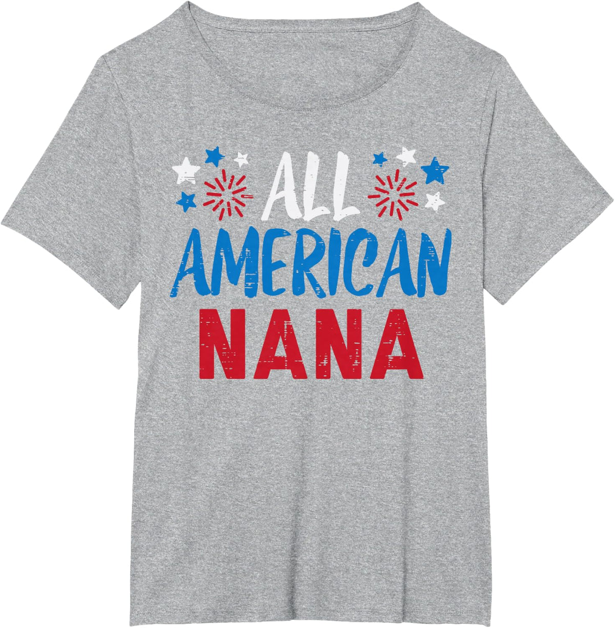 All American Nana Grandma 4th July Matching Family Patriot T-Shirt - Heather Grey