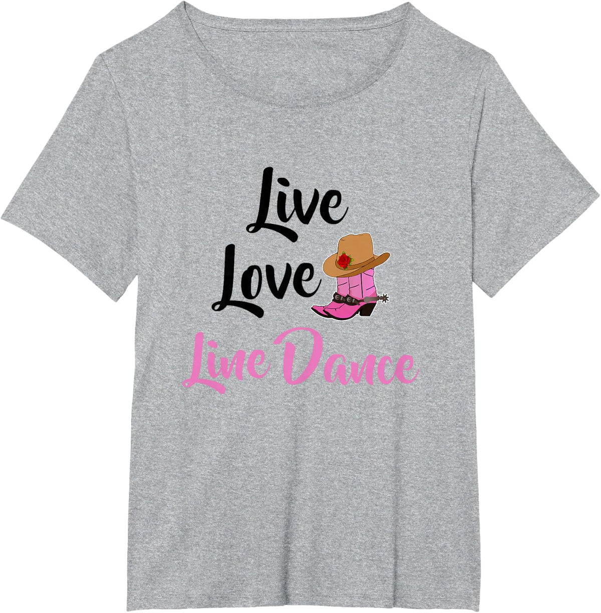 Love Live Line Dance T-Shirt - Heather Grey