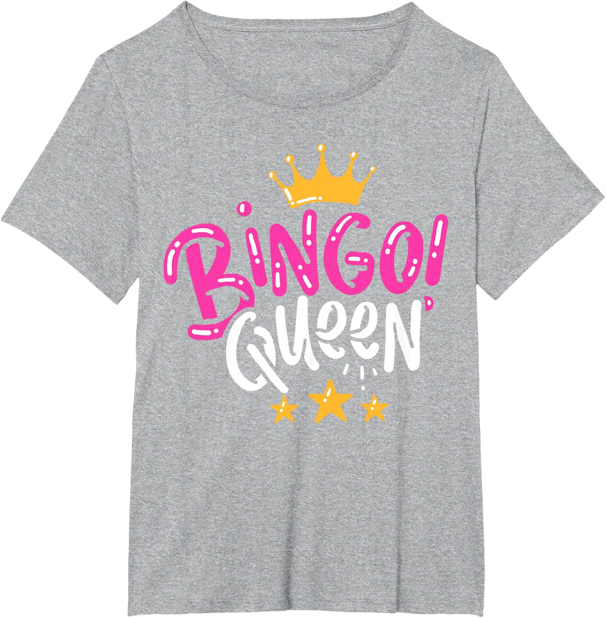 Bingo Gift Queen T-Shirt - Heather Grey