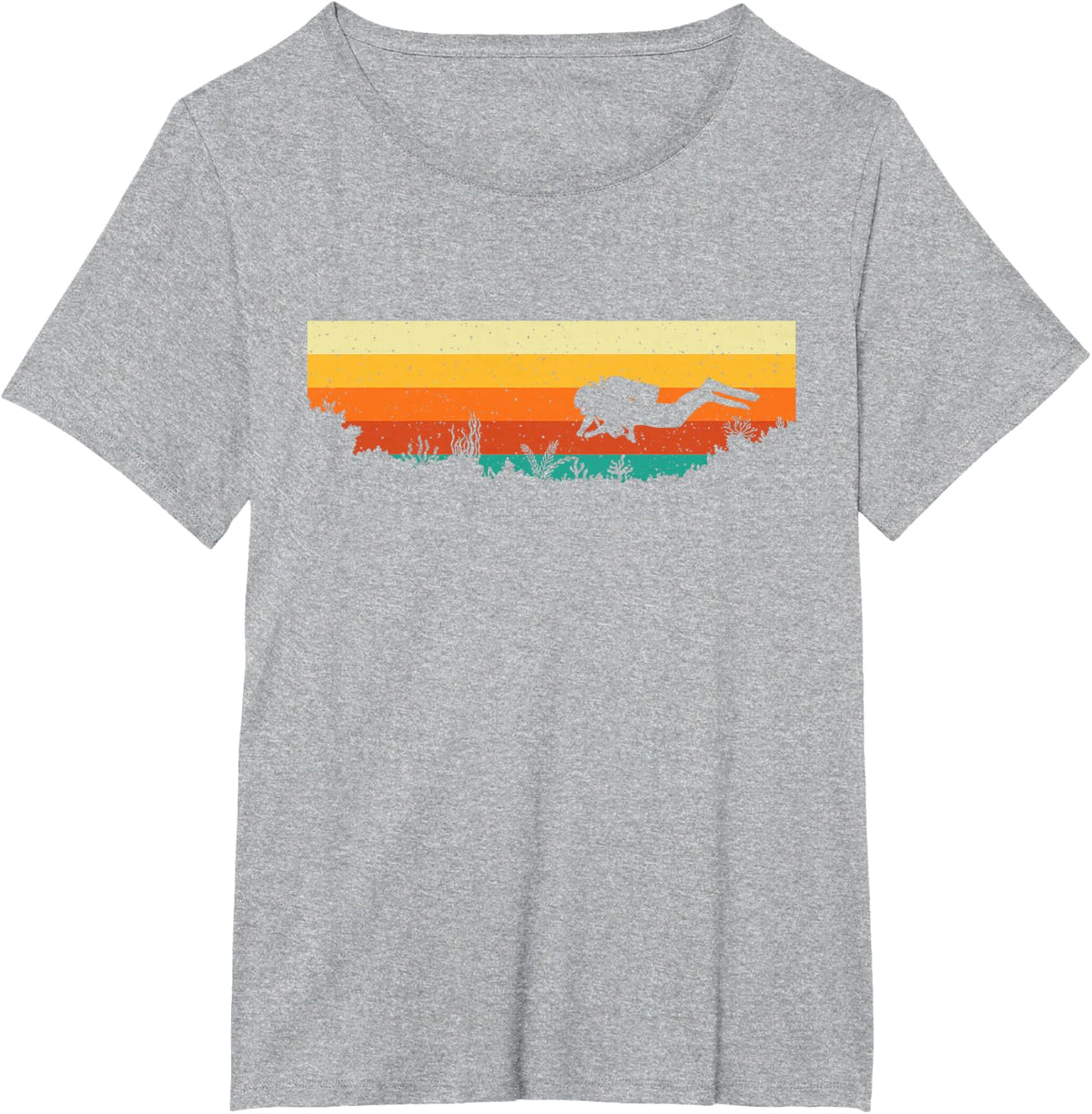 Retro Scuba Diver - Underwater Freediving Scuba Diving T-Shirt - Heather Grey