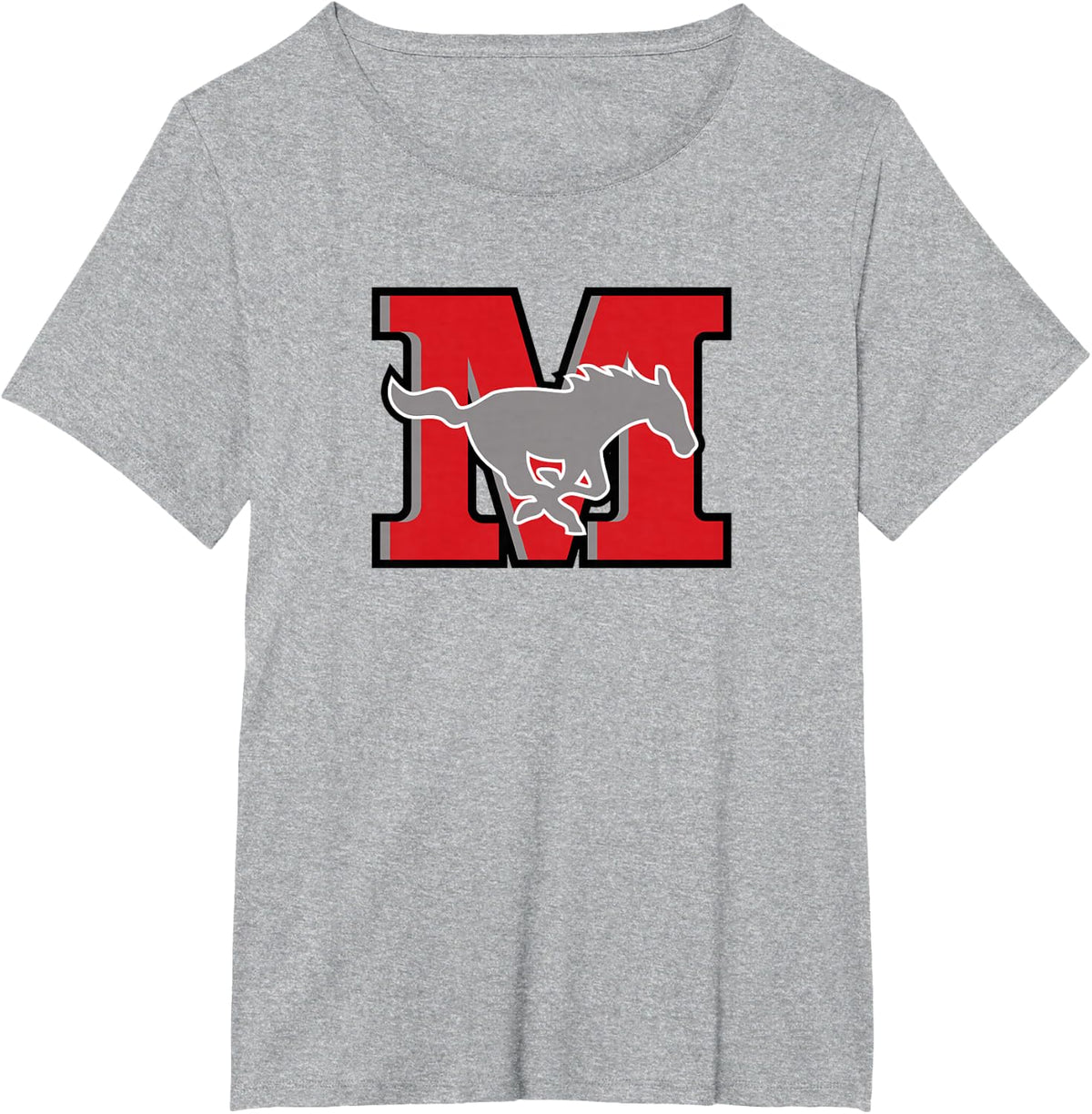 Memorial Mustangs T-Shirt - Heather Grey