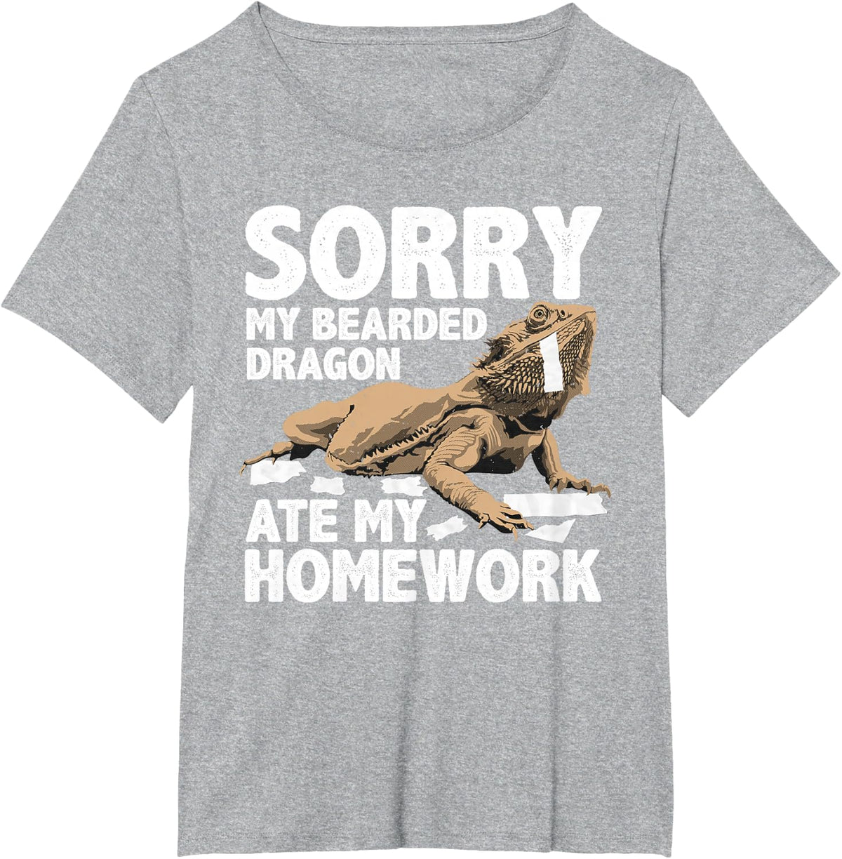 Bearded Dragon Art for Kids Boys Girls Bearded Dragon Lover T-Shirt - Heather Grey