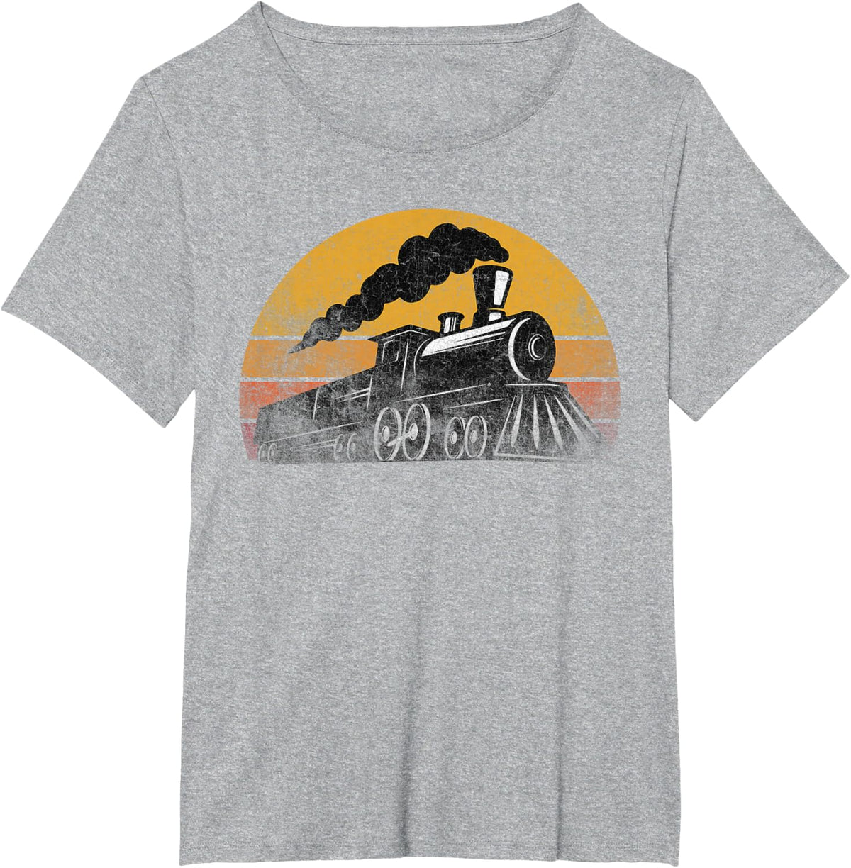 Train Vintage Distressed Retro Engineer Engine Conductor T-Shirt - Heather Grey