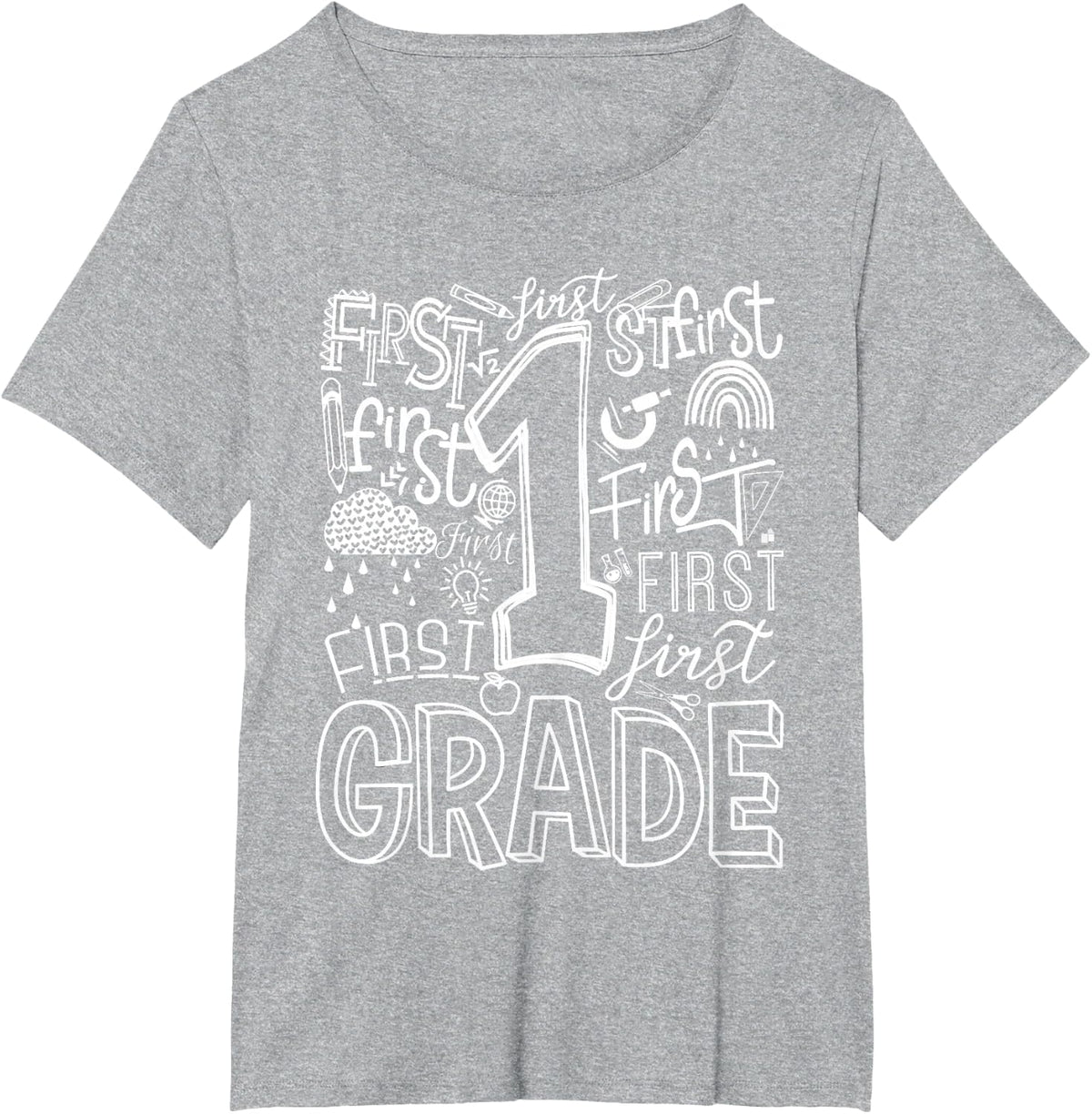 Typography 1st Grade Team Student Teacher T-Shirt - Heather Grey