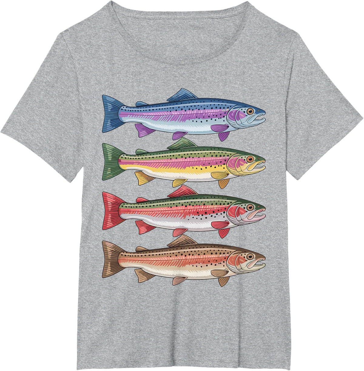 Funny Trout Fishing Design for Men Women Kids Trout Fish T-Shirt - Heather Grey