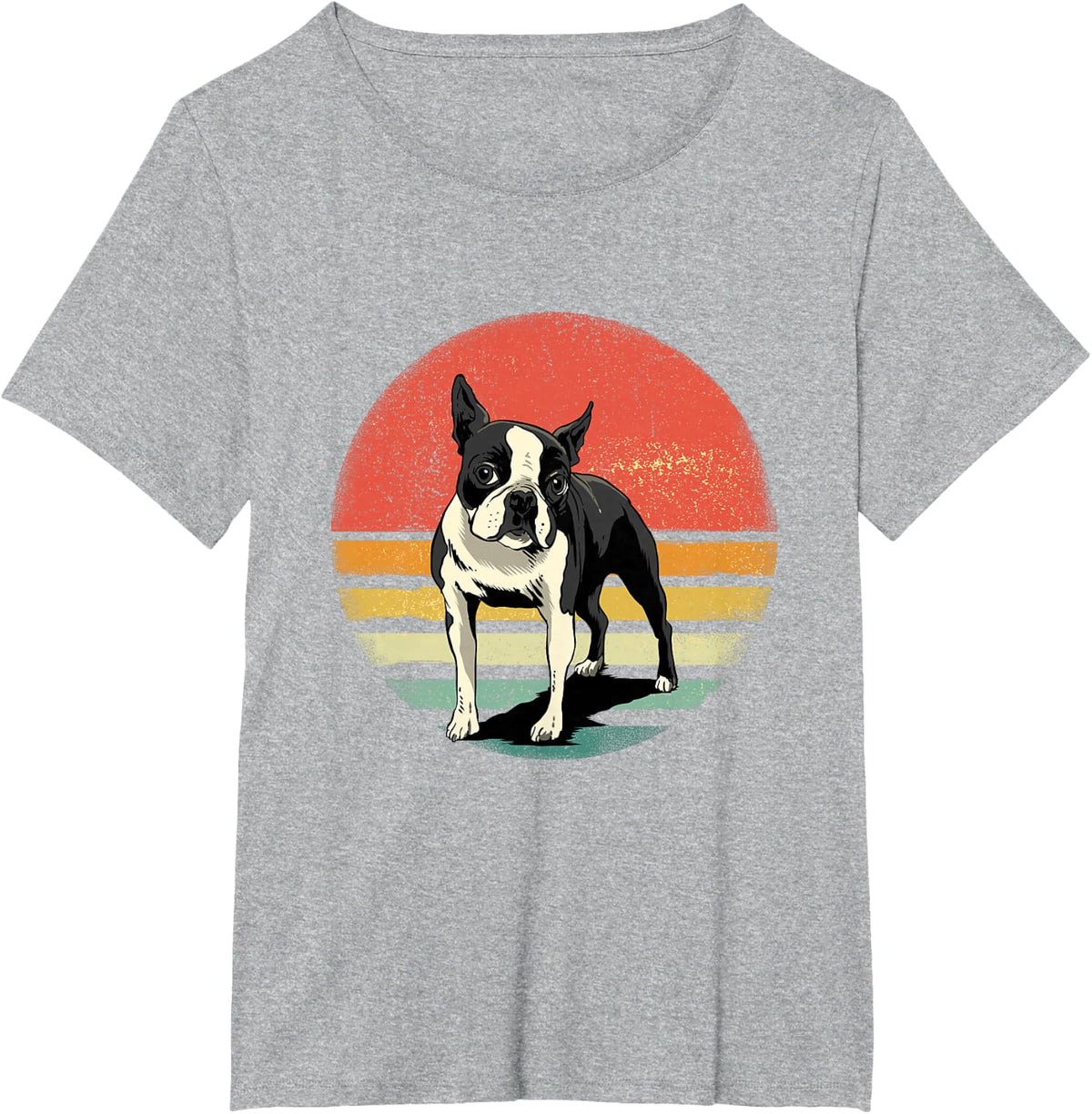 Boston Terrier Owner Retro Boston Bull Terrier Pet Dog Lover T-Shirt - Heather Grey