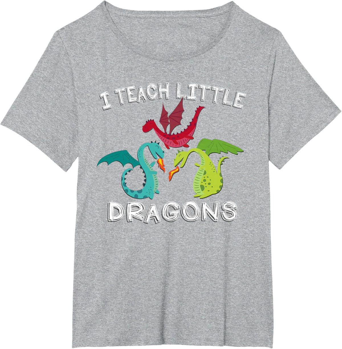 cute i teach little dragons kindergarten elementary school T-Shirt - Heather Grey