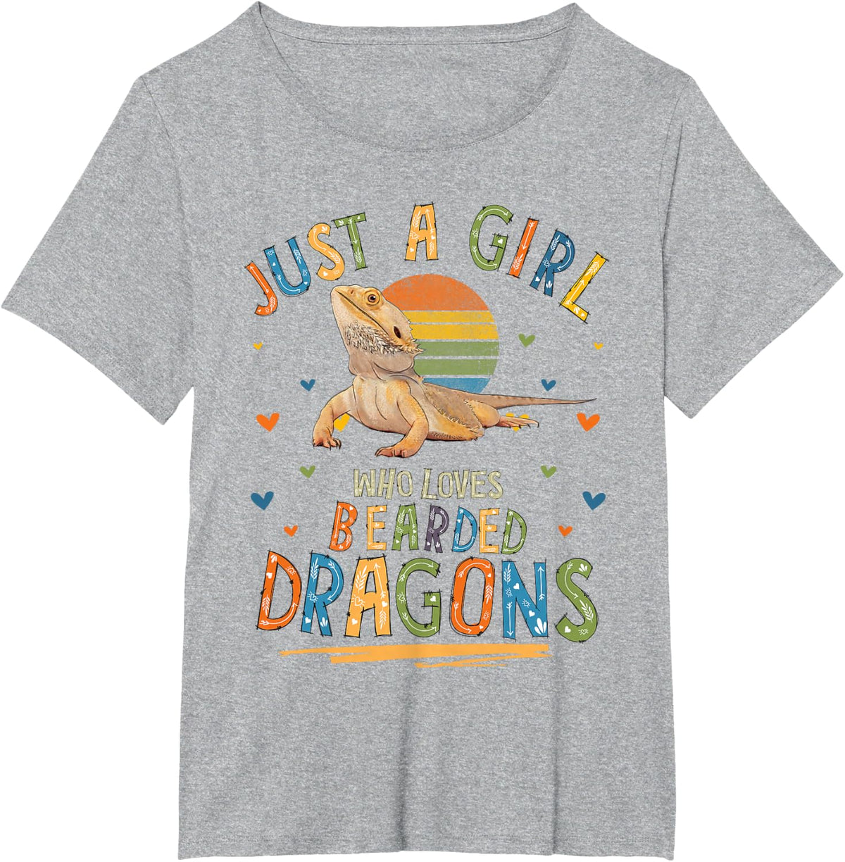 Just a Girl Who Loves Bearded Dragons T-Shirt Small - Heather Grey