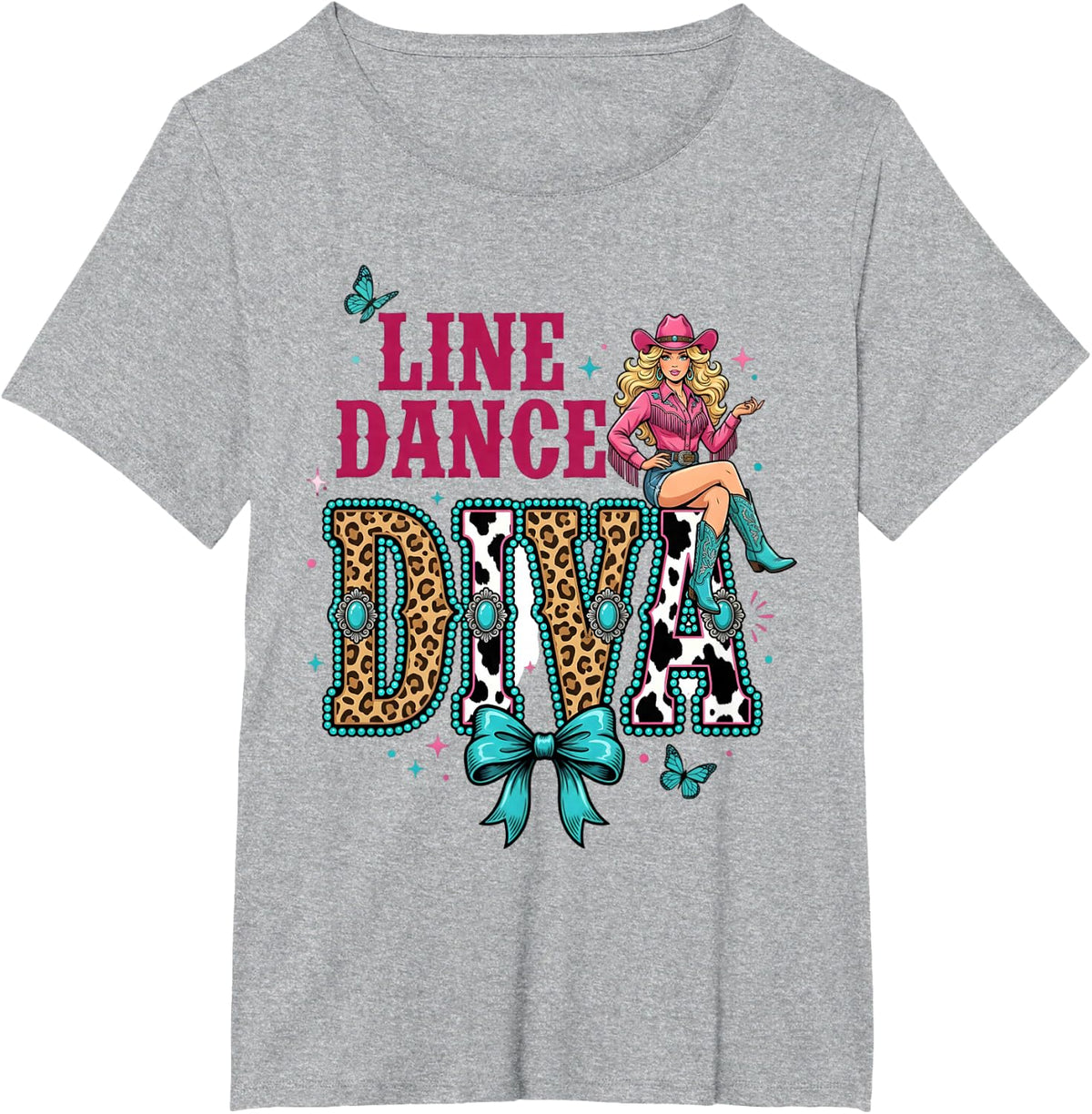 Line Dance Diva Line Dancing Line Dancer T-Shirt - Heather Grey