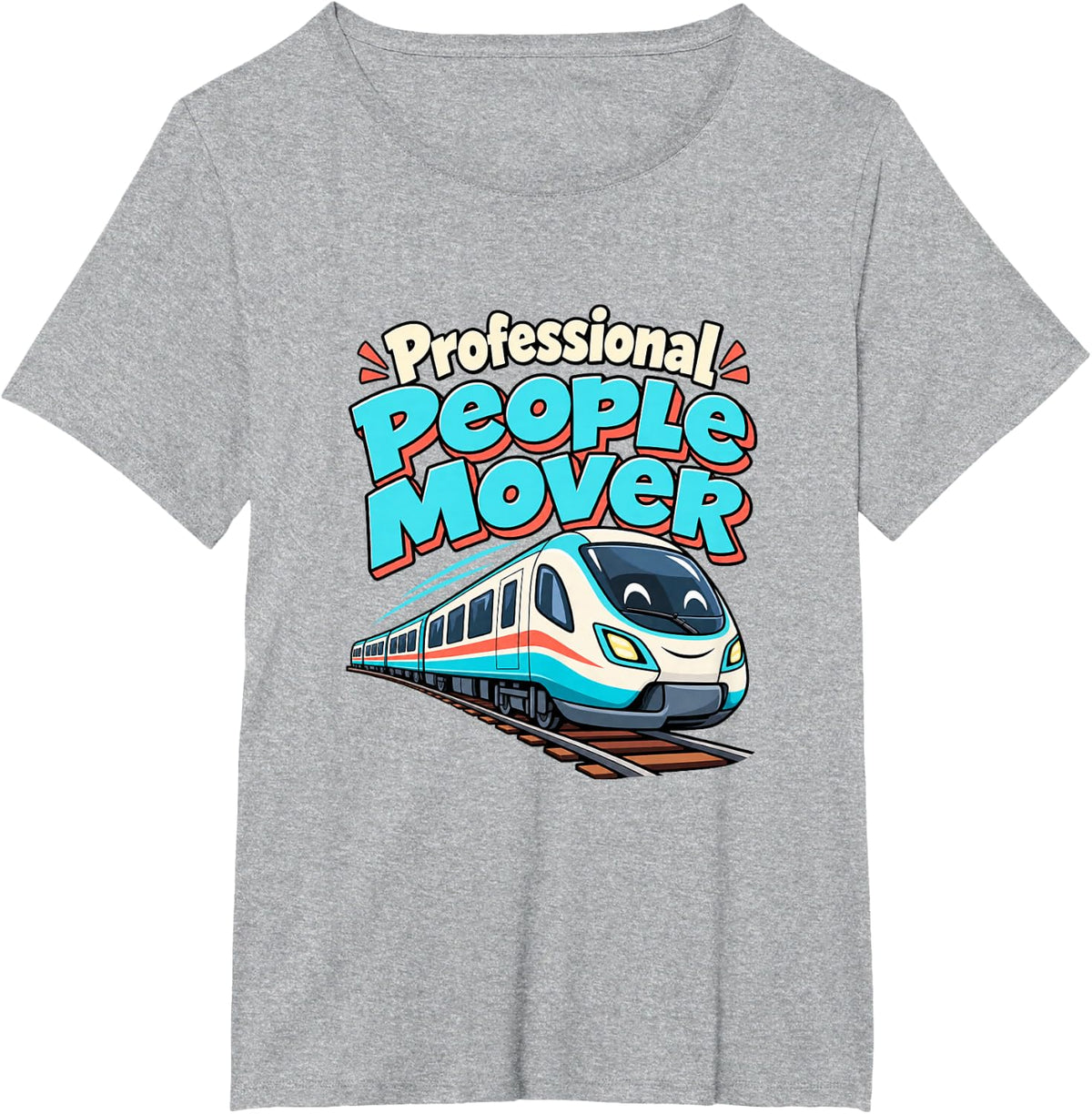 Professional People Mover Funny Passenger Train Driver T-Shirt - Heather Grey