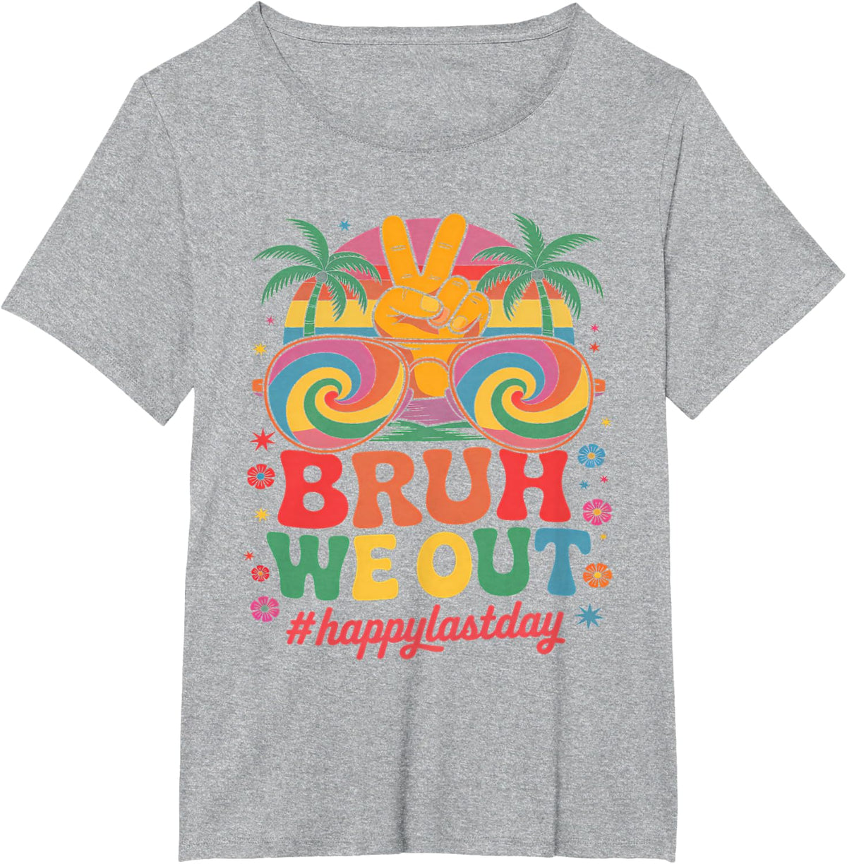 Bruh We Out Happy Last Day of School Teacher Schools Out Boy T-Shirt - Heather Grey