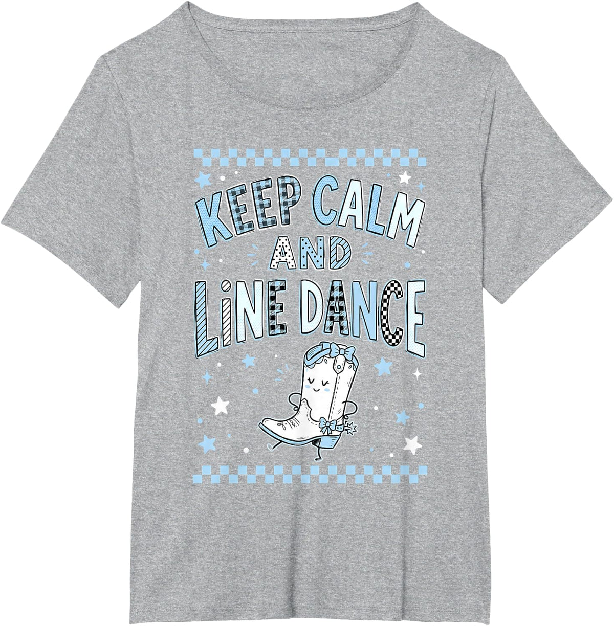 Line Dance Cowboy Boot Line Dancing Line Dancer T-Shirt - Heather Grey